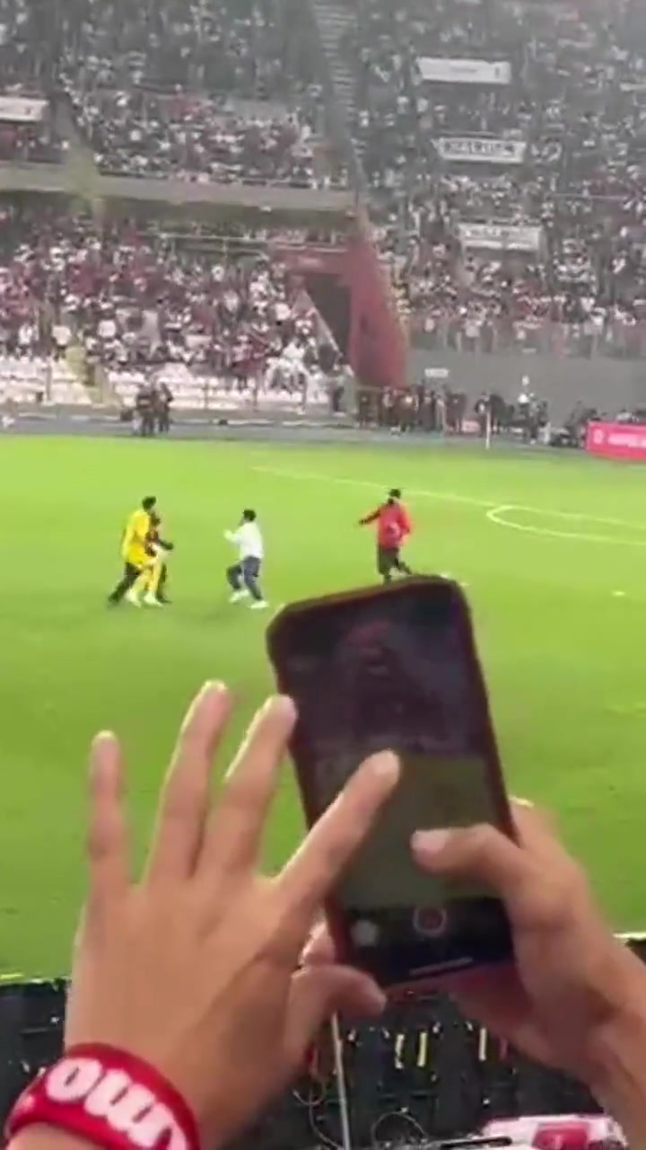 这么愤怒？球迷闯入场被安保按倒，秘鲁门将抢过其手机扔向远处